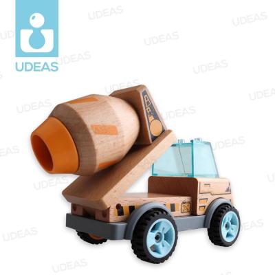 China Water Varnish Wooden Vehicle DIY Wooden Vehicle DIY Transformable Car Toy For Kids for sale