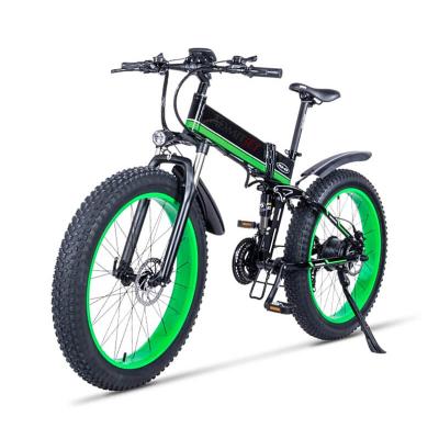 China Aluminum Alloy 1000W Fat Bike Bici 1000 Watt Folding E Fatbike Men Electric Mountain Bike for sale