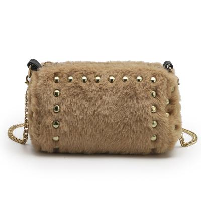 China Retro Fashion Classic Boston Bag Fur Cartoon Cross Bag Fur Bag Cross - Body for sale