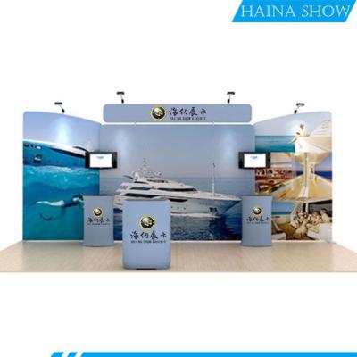 China Lightweight Fabric Trade Show Exhibition Display Standard Tension Shell Plan Booth 3x3 for sale