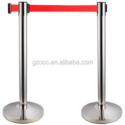 China Factory wholesale custom crowd control barrier good quality polished stainless steel belt queuing rope barrier safty retractable bracket for sale for sale