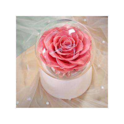 China Romantic Memories Crystal Ball Rose Music Box Preserved Flower Music Box for sale