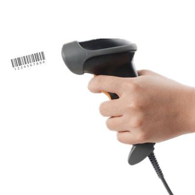 China Portable ABS+PVC+PC rohs mini POS 1D wired usb android laser barcode scanner with stand for sale