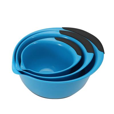 China Sustainable Plastic Mixing Bowl Stackable Bowl Set Great For Cooking Serving Salads, Snacks, Fruits for sale