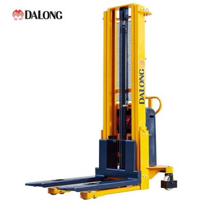 China Hotels 2000kg 1600mm Heavy Duty Manual Electric Stacker Power Stacker Lruck Lift for sale