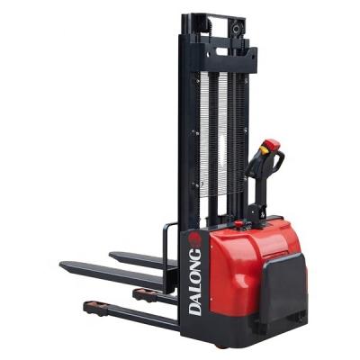 China Building Material Shops DALONG Stacker 1000kg 1500kg Capacity 2500mm Height Electric Lifting Power Pallet Stacker for sale