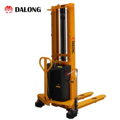 China Hotels Semi-Electric Stacker 1000kg Capacity Heavy Duty Power Stacker Type for sale