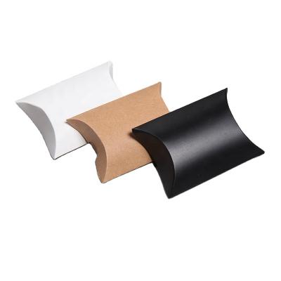 China Recycled Materials Logo Custom Recyclable Eco-friendly Brown Black Clothes Gift Paper Box Kraft Paper Pillow Box for sale