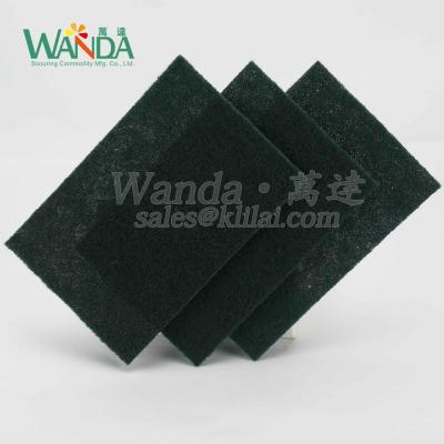 China Sustainable Non-abrasive Scrub Pad Scouring Pad Dark Green Kitchen Cleaning Pad for sale