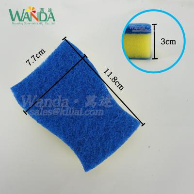 China Sustainable Double Use Sponge Scrubber With Nonwoven Fabric With Easy Grip for sale