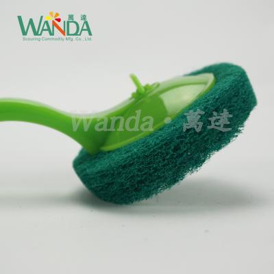 China Sustainable Colored Scrubbing Brush Pad With Short Handle for sale