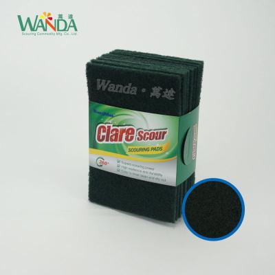 China Sustainable Non-abrasive Dark Green Scouring Pad Household Cleaning Products for sale