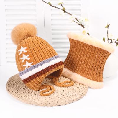 China 2019 New Winter Warm Baby Warm Two-Piece Hat Scarf Wool Earmuff Children's Ear Protector for sale