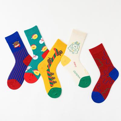 China Breathable Autumn Customized Funny Socks Fashion Christmas Socks Cartoon Socks for sale