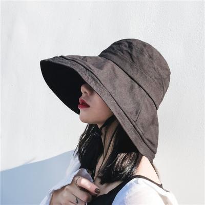 China Hot Sale Korean Summer Cotton Bucket Hat Women Colorful Beach Sun Hat for sale