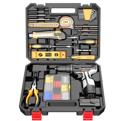 China Electric Drill Kit Portable Brushless Electric Drill 12v Lithium Battery Cordless Machine Tool Kit Factory Drill Machine Tool Combination Kits for sale