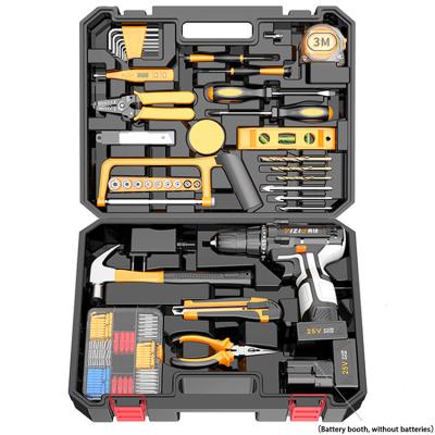 China Power Tool Combination Kits 47 PC Power Tool Kit 25V Cordless Drill Flap Boring Bits Sockets Screwdriver Bits Set for sale