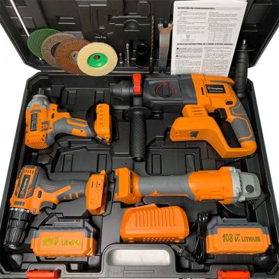 China Cordless Machine Tool Combination Kits Electric Power Drills Hand Held Portable Angle Grinder Cordless Drill Machine Machine Tools Sets for sale