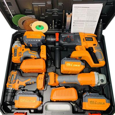 China Machine Tool Combination Kits Machine Tool Set Cordless Drill Battery 4pcs Drive Hammer Drill Combination Kit for sale