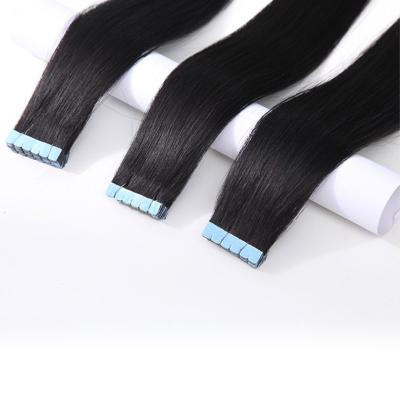 China Factory Wholesale Double Drawn Raw Virgin Invisible Silky Straight Remy Human Tape In Hair Tape In Hair Extension 100% Virgin Straight for sale