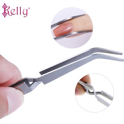 China Convenient Multifunctional Stainless Steel Nail Art Shaping Tweezer Cross Nail Extension Tools for sale