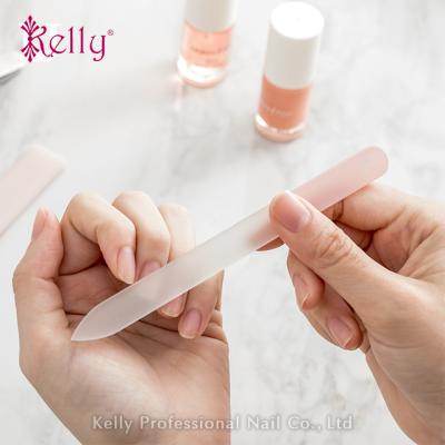 China Eco-friendly Durable Colored Nail Emery Board Custom Printed Glass Nail Folder Crystal Nail File Double Side for sale