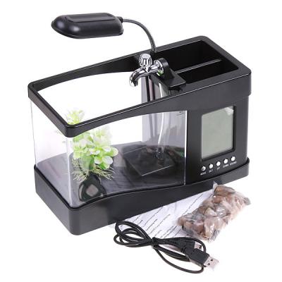 China USB Mini Stocked Desktop Aquarium Fish Tank with Running Water for sale