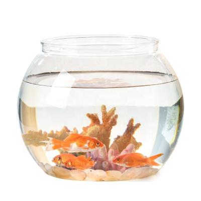 China Viable Small Landscape Desktop Transparent Aquarium Fish Drum Plastic Round Can't Break Desktop Viewing Tank Turtle Tank for sale