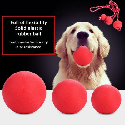 China Viable Pet String Ball Toys for Cats and Dogs Toys Bite-Resistant and Non-Corrosive Elastic Pet Ball String Solid Rubber Bite Ball for sale