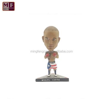 China Flip Resin Boxer Head Miguel Cotto Bobble Head Decorations Souvenir for sale