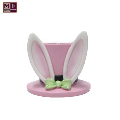 China USA Wholesales New Products Easter Bunny Hat Rose Candle Holder for sale