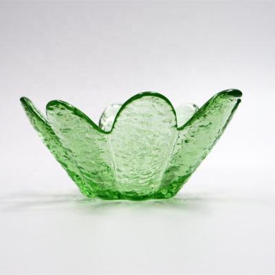 China Luxury Glass Kitchenware Morden Nordic Style Workable Round Bowl Glass Fancy Salad for sale