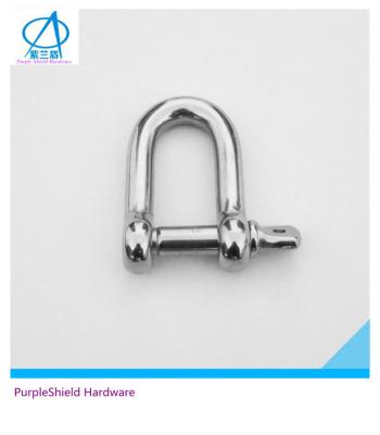 China Heavy Industry 304 US 316 Stainless Steel Drop Forged Arc Shape Screw Pin Chain Shackles for sale