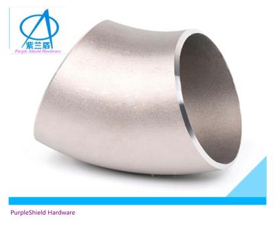 China 304 316 Stainless Steel or Customized 304 316L Stainless Steel Sanitary Flexible Pipe Fitting 45 Degree Elbow for sale