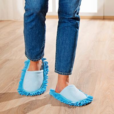 China Multifunctional Washable Lit Chenille Slippers Wipe Floor Dust Cleaning Floor Mop Lazy Slippers for sale