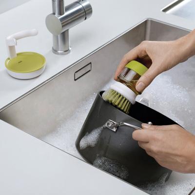 China Sustainable Dish Brush With Soap Dispenser Kitchen Scrub Brushes Dish Scrubber for sale