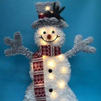 China Creative Polyester New Design Pattern Light Snowman Light For Christmas Decoration for sale