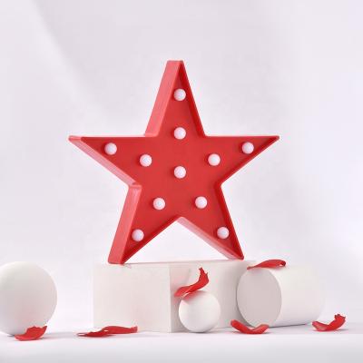 China Plastic Star Decoration Light Star Design with Battery Operated 11 LED Marquee Light for sale