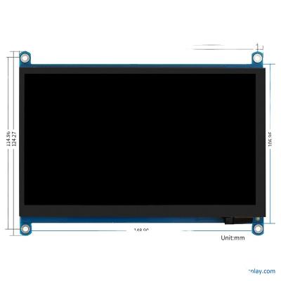 China 24 bits RGB Raspberry PI Display TFT Display LCD 7 pulgadas 1024x600 ODM OEM en venta