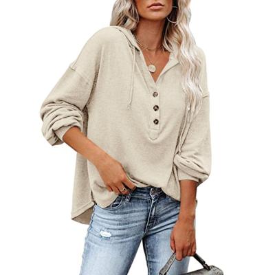 China Latest Pretty Anti-wrinkle Cheap Soft Winter Women Button Up Hoodies Wholesale In All Colors for sale