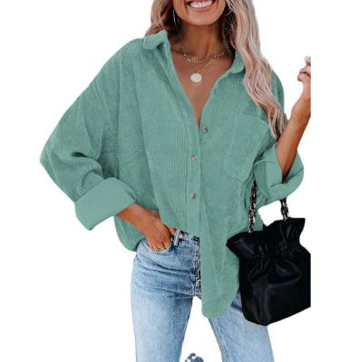 China Customizable Stylish New Design Anti-Pilling Long Sleeve Button Up Casual Plain Women Shirts for sale