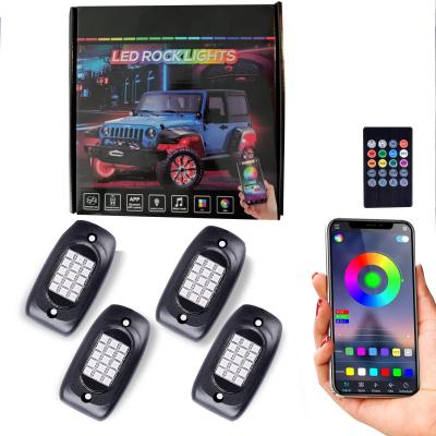 중국 원격 제어 8Pcs 네온 Underglow를 가진 DC 12V 안정되어 있는 RGB 바위 빛 판매용