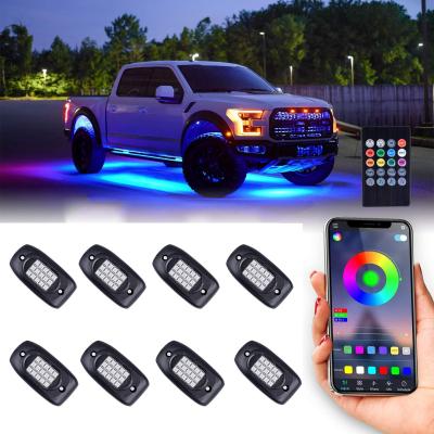 China 5050 Truck Wireless RGB Rock Lights mit Lithium-Ionen-Batterien zu verkaufen