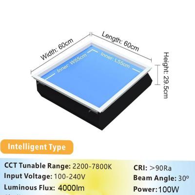 Cina 95 RA No Flicker LED 50 000H Falso pannello del lucernario regolabile Bianco Tuya Smart Light in vendita