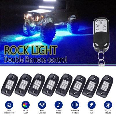 China Multi Scene 8 Pod RGB Rock Lights Control de aplicación estable con modo de música en venta