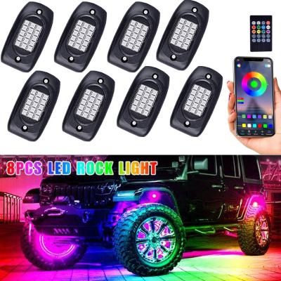 China 6000K 12VDC Bluetooth Rock Lights, Kunststoff-LED-RGB-Pod-Lichter zu verkaufen