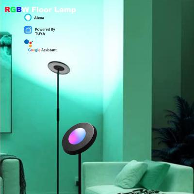 중국 24W 실내 LED RGB 코너 플로어 램프 Tuya Alexa WiFi 제어 거실 판매용