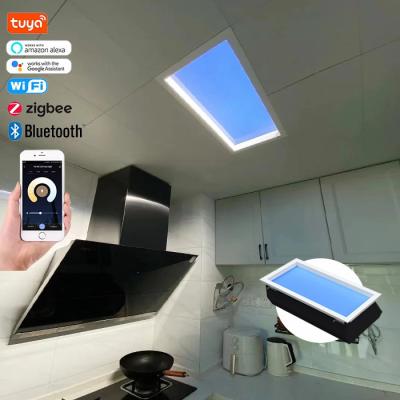 China Smart Wifi Led Fake Faux Skylight Ceiling Panel 50W Circadian Lighting DIY RGB Alexa for sale