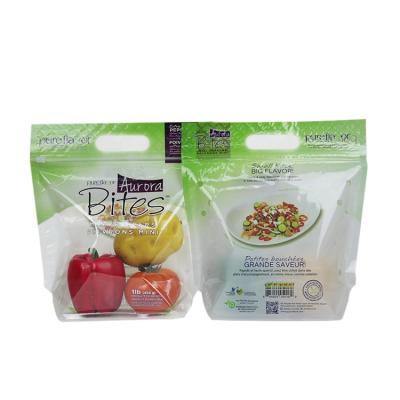 China Custom Moisture-proof Anti-fog Vegetable Packaging Pouch Transparent Fruit Zipper Packaging Bag for sale