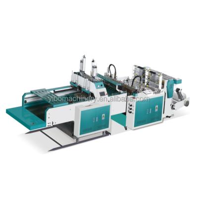 China Hotels A Double Lines Fully Automatic Plastic VIDEO T-shirt Bag Making Machine For HDPE, LDPE Printed Or White Black Bag à venda